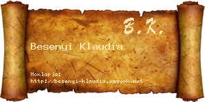 Besenyi Klaudia névjegykártya