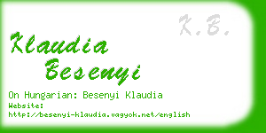 klaudia besenyi business card